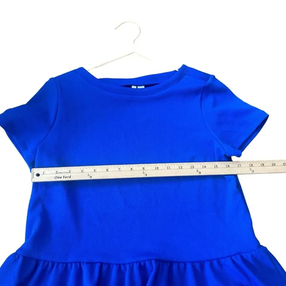 Elle Blue Peplum Blouse - Short Sleeve, Size Medium - Picture 6 of 6